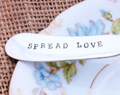 Hand Stamped Vintage Silver Plate Spread Love Butter Knife