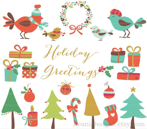 Christmas Clipart for personal and commercial use - Clip art by Reani on Etsy