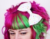 Fabric Hair Bow, Pastel Spots Hair Bow Clip