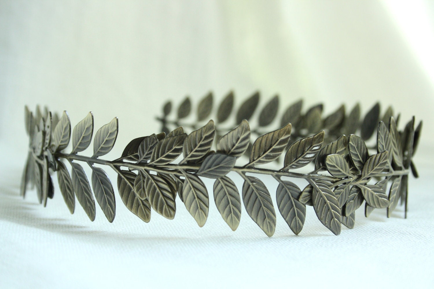 ATHENA Grecian Leaf Headpiece in Antique Brass