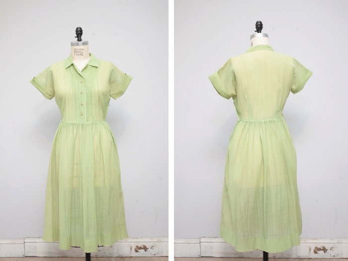 Sheer Green 50s Dress- L/XL