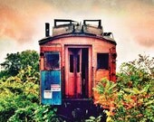 Wall Art / Photography / TrainPrint / Train Art / Train Wall Art- Red Train Car