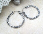 sterling silver braided hoop earrings