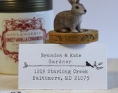 Custom Personalized Rubber Stamp - Self Inking Address Stamp - Type & Bird
