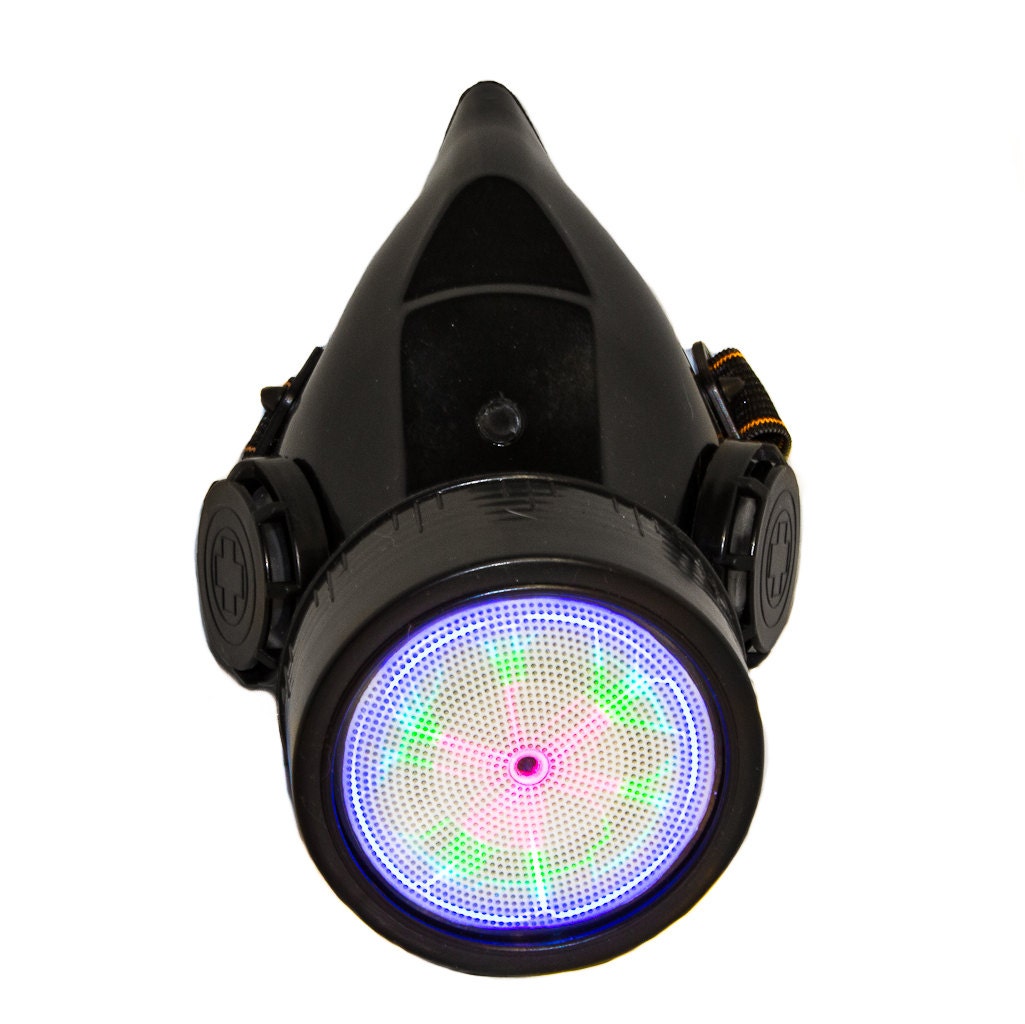 Plasma LED Gas Mask Single Tank Rave Cyber Goth Cyborg Borg Steampunk Wear (Choice of colors)