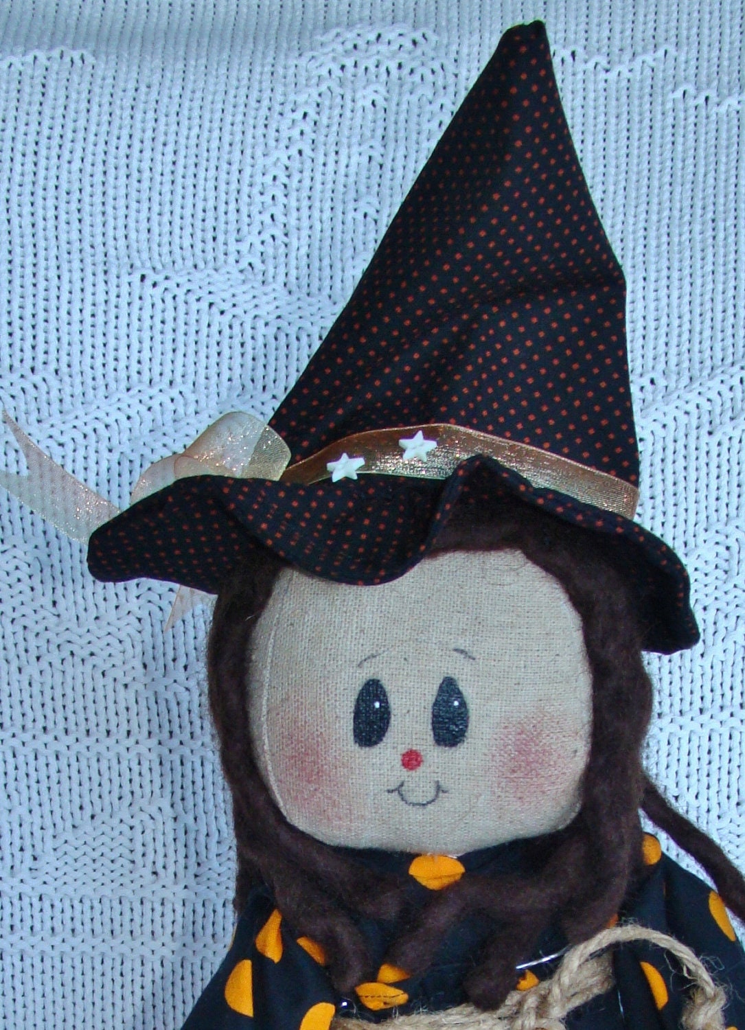 Halloween Witch Cloth Art Doll 1950's Style Trick or Treat