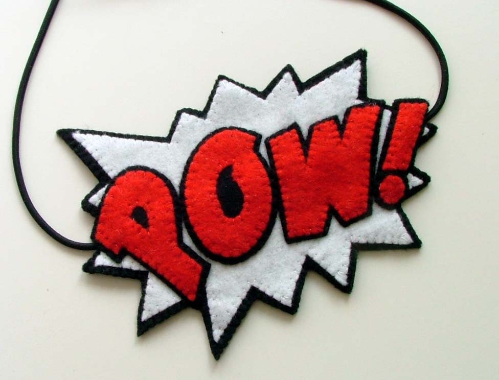 POW Comic Book Headband Roller Derby Super Hero Team Colors