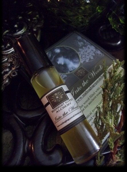 Into the Woods  Natural Gypsy Alchemy Perfume Oil 1/3 oz roll on Creosote,Labdanum,Frankincense,Cypress,Cedarwood,Vanilla,Patchouli,Benzoin