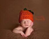 Pumpkin Hat for Newborn - Photo Prop - Photography - Fall - Autumn - Accessory - Toddler - Halloween - Thanksgiving