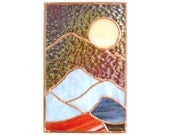 Mountains Stained Glass Suncatcher Stained Glass Window Panel Nature Handmade OOAK