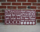 Family Rules Sign Fun and Whimsical in Landscape - Typography Word Art