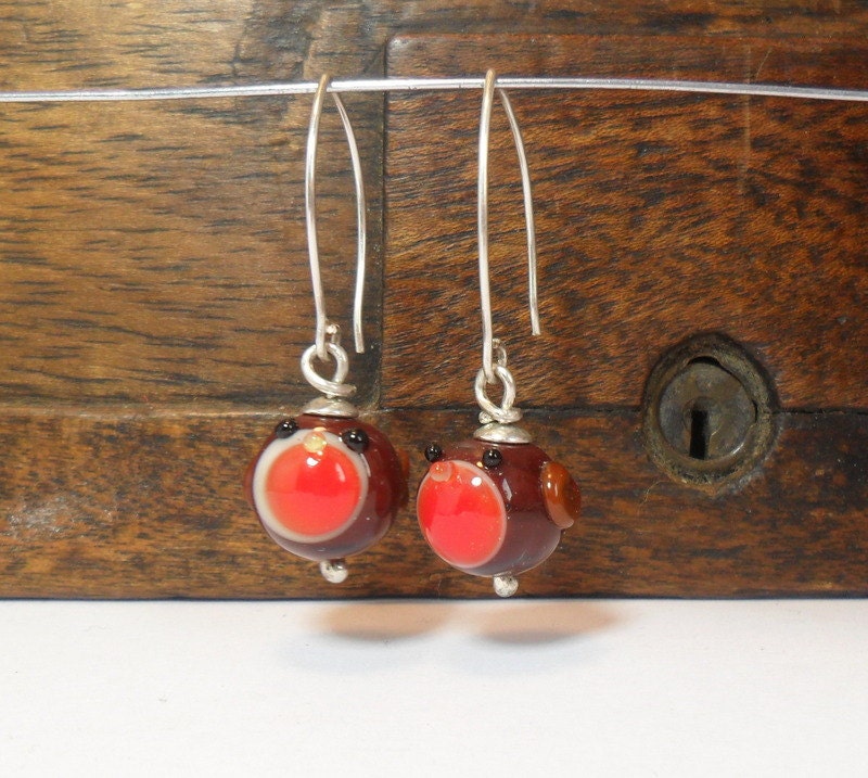 Cute Robin Lampwork Earrings