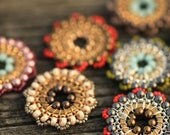 SALE - Bloom Necklace - Vintage Lamp - Pendant, Beadwork, Handmade Necklace, Bridal Accessories, Weddings