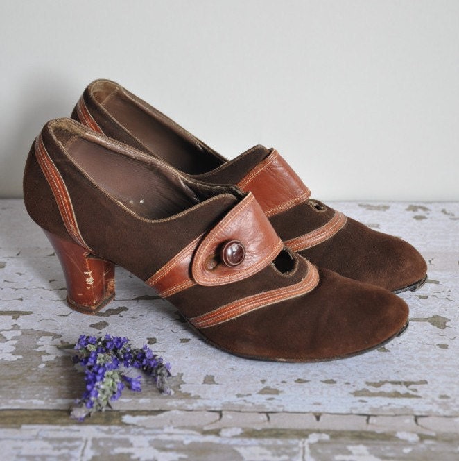 vintage 1940s leather suede Jitterbug dance shoes