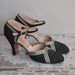 vintage 1930s 30s heels / 1930s rare designer glam sliver stripe heels / Sliver Tinsel Tree
