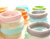 Silver  Stacking Resin Ring Jewelry , Stack Grey Matte Resin Stacking Ring , Wedding , Womans Set Size 10 , Ready to ship Women