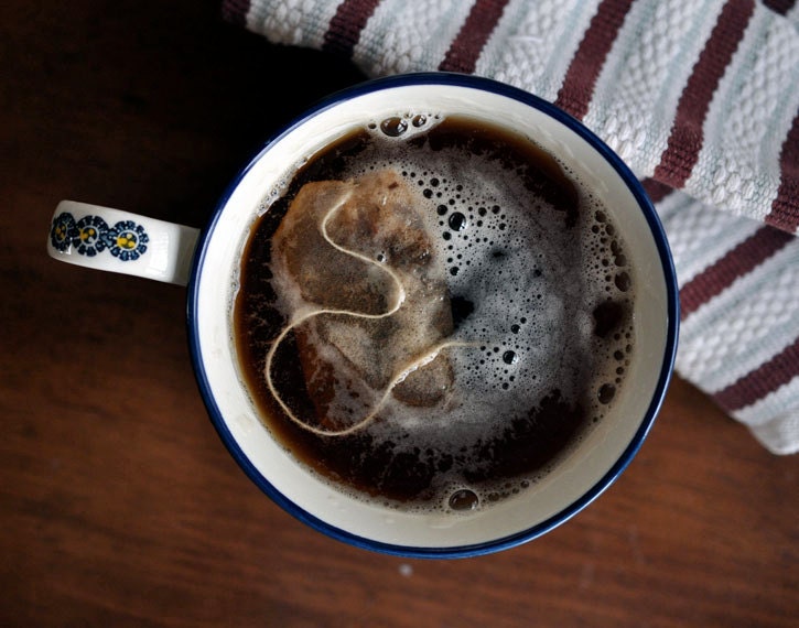 Fine Art Photography, Black Tea, 8x10 Photograph, Cafe, Teacup, Neutral Colors, Brown, Modern, Natural Still Life Photo