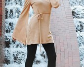 Bell Sleeve Tunic Renaissance Top Womens Clothing Blouse - Spice