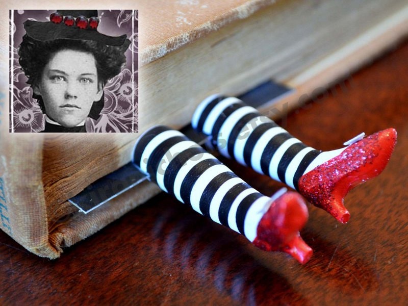 The ORIGINAL Wicked Witch Bookmark  - Ruby Slippers Bookmark - Witch Legs Bookmark - Ding Dong