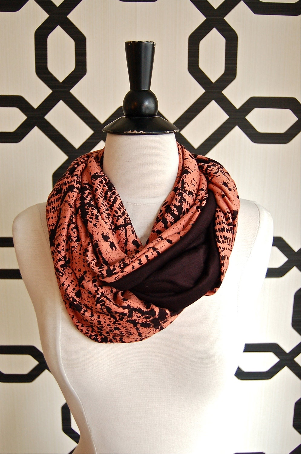 Coral Graffiti Tuesday Infinity Scarf