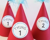 Dr Seuss Birthday Party Hat // Thing 1 and Thing 2