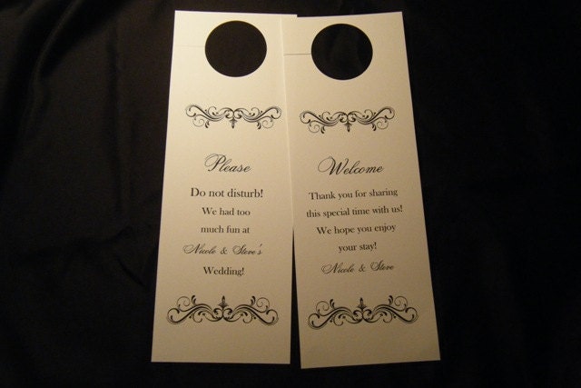Wedding Door Hangers/Do Not Disturb