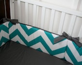 Large Chevron Custom Crib Bumper- Boy or Girl- YOU PICK DETAILS