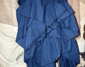 Strumpets Delight Bon Petite Long Navy Blue Ten Yard Hem Cotton Steampunk Victorian Ruffle Skirt Petticoat