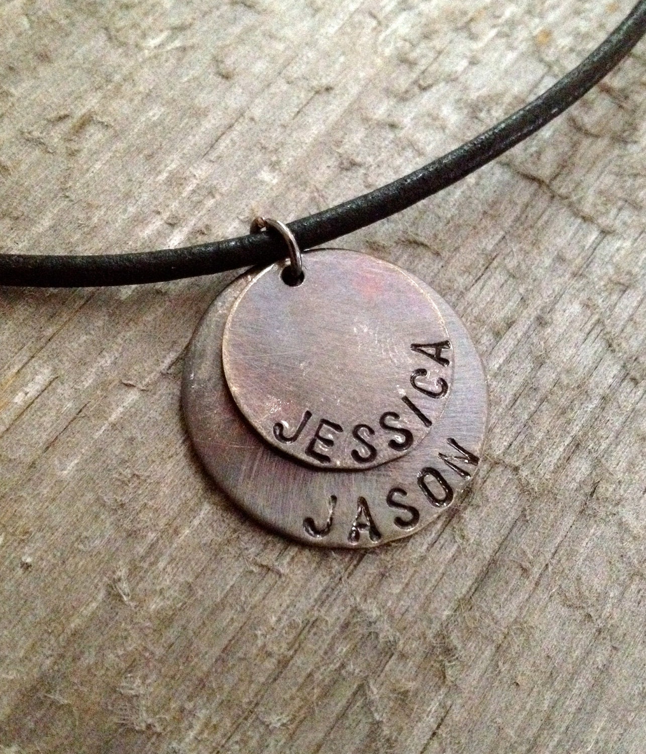 Mens Leather Necklace- Layered Charm Necklace- Father's Day Gift- Groomsmen Gift- Personalized Necklace
