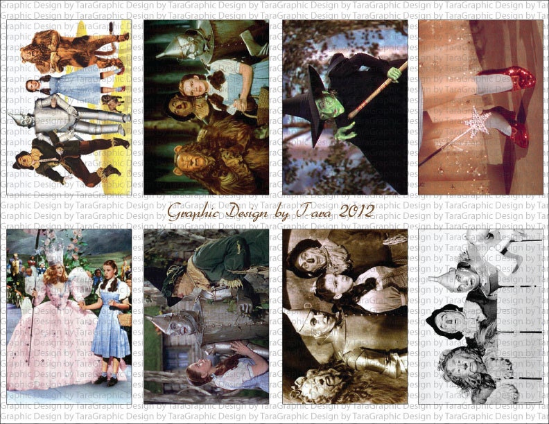 Wizard of Oz  Digital Image Sheet for Cards, Tags, ACEO, ATC Personal and Commercial Use