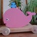 Whale wood Pull Toy - Seen in Pottery Barn Kids - Baby and Toddler Love - Made to Order