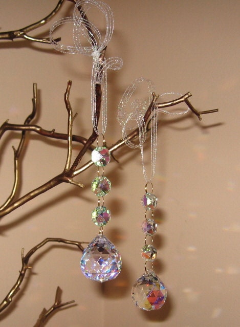 SET OF 2 - 30% Lead Crystal AB Ornament/Favor