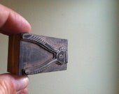 Vintage Beard Trimmer Wooden Letterpress Printer's Block