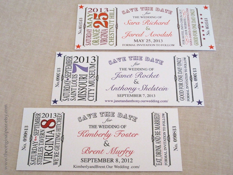 Vintage Ticket - Save the Date