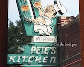 Historic Neon Sign - Pete's Kitchen - Denver, Colorado - 12 x 18 Canvas Gallery Wrap Fine Art Photography Print