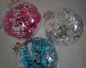 Set of Three Star Tinsel Ornaments