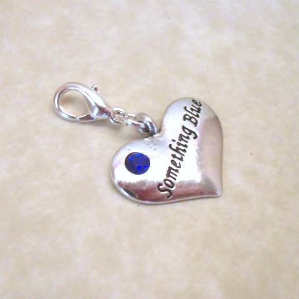 Bouquet Bling- Something Blue Heart with Rhinestone
