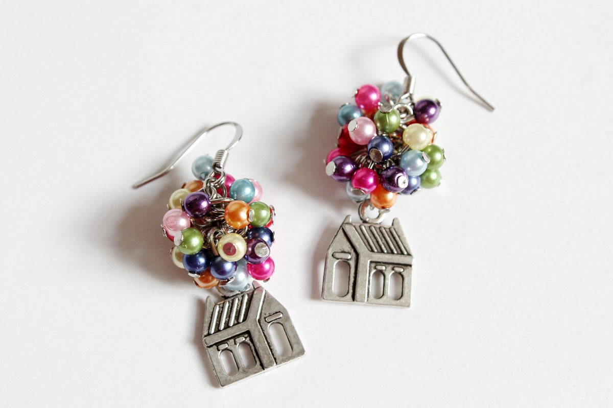 Flying House Earrings