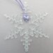 Fused Glass Snowflake Christmas Ornament - Clear Frosted - One Of A Kind - Petite
