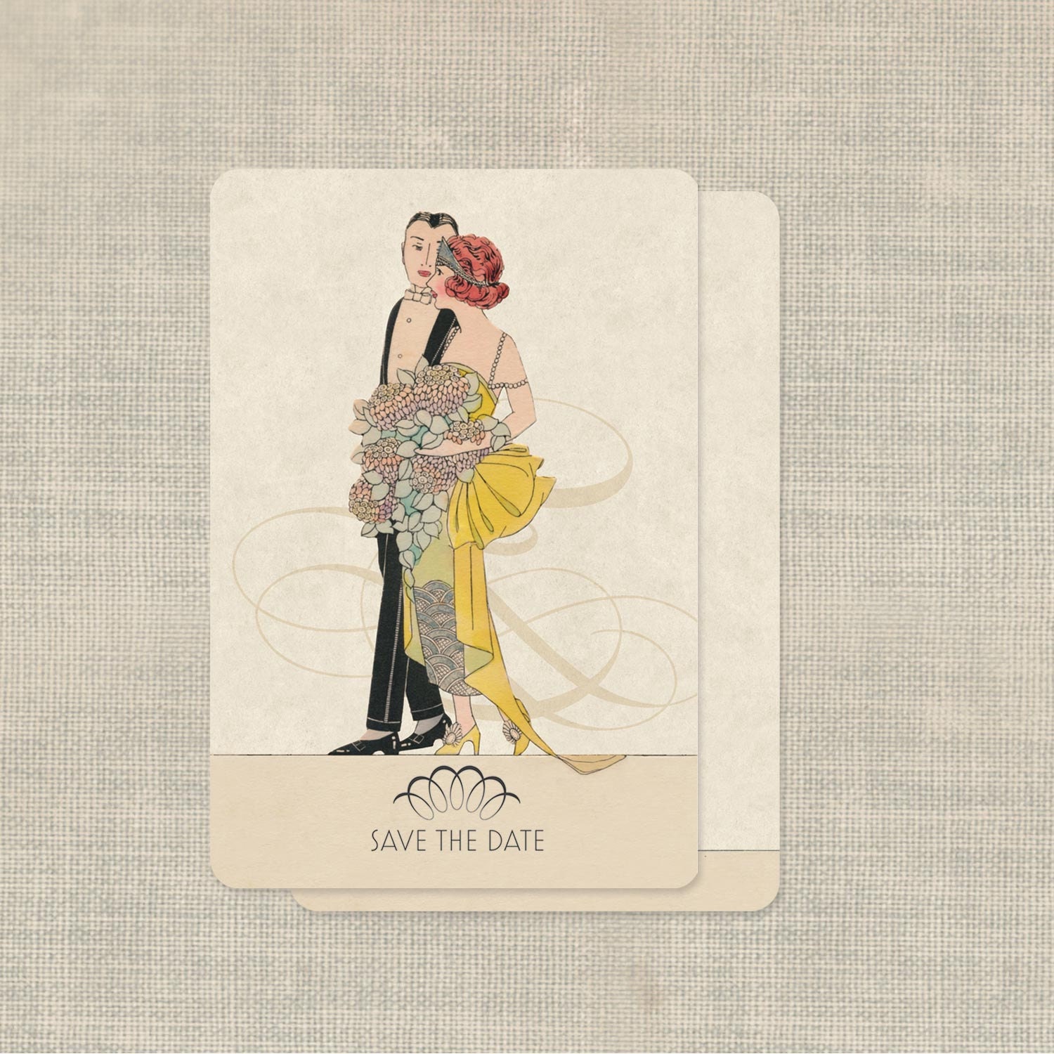 Save the Date Wedding Invitations Vintage Deco Theme Set of 100