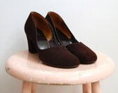 Vintage 1940s Shoes - 40s Suede High Heels - The Gemma