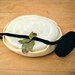 Vintage 1950s Hat - 50s Cream & Black Tilt Hat - The Jacquenette