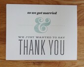 100 Letterpress Wedding Thank You Cards