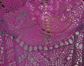 Sugar Plum Swirl Triangular Hand Knitted Pima Cotton Shawl or Wrap