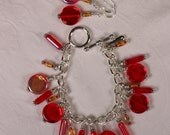 Charm Bracelet  and Earrings Set - Czech Glass Beads