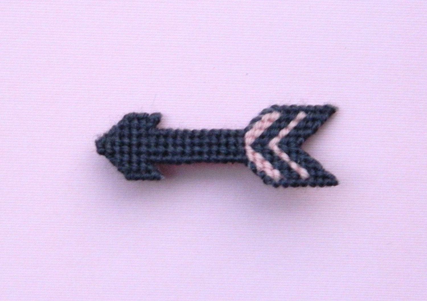 Arrow Brooch Pin, Pink and gray pin, tapestry brooch - PinkSunshineLondon