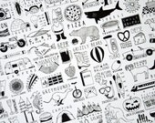 Things That Are Awesome - 18x24 Ink Illustration