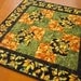 Handmade Table Topper Green and Golden Leaves