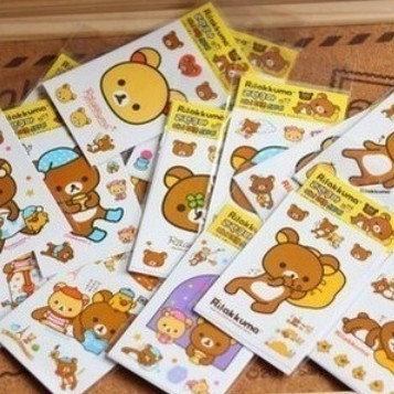 16 sheets Kawaii San-X Rilakkuma Relax Bear Sanrio Deco Wall Sticker Set