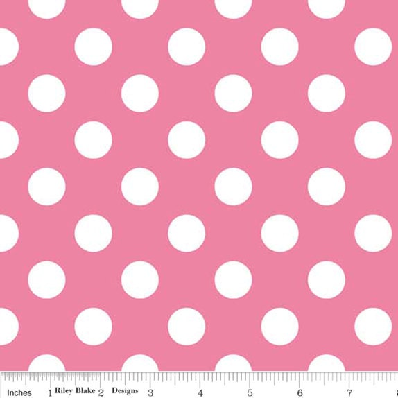 1 yard of Medium Hot Pink Dots by Riley Blake
